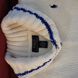 Boy's Polo  cream shawl collared sweater
